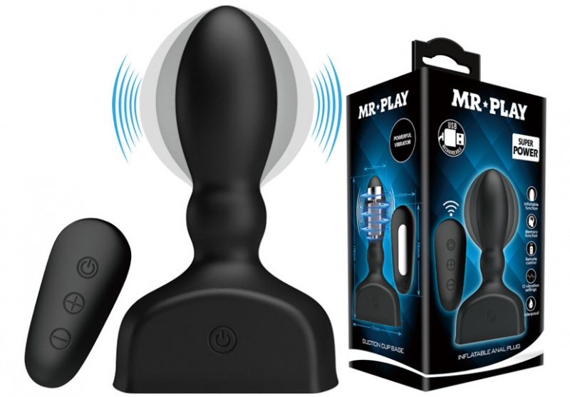 Вибропробка Pretty Love Vibra Butt Plug II, черная BI-040107 - Pretty Love - С вибрацией - Купить